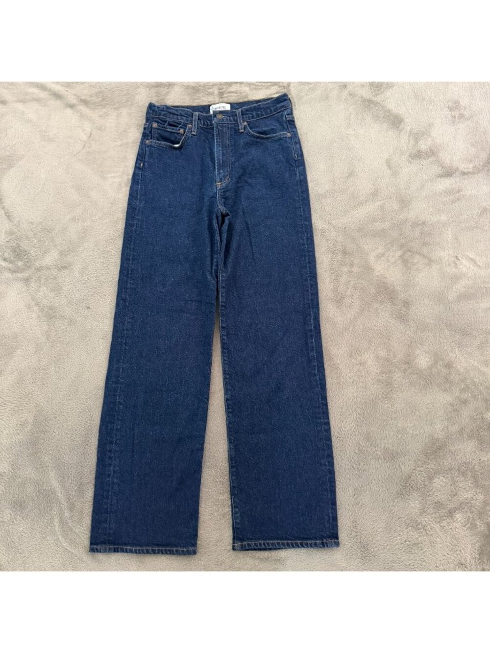 Agolde Harper Dark Wash High Rise Relaxed Straight Wide Leg Jeans 27 4 Womens